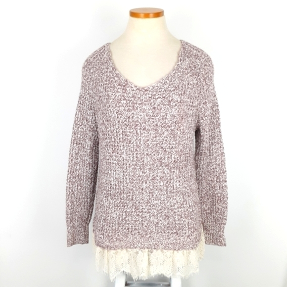 Soft Surroundings Lace Trim Tunic Sweater Top Size Small - Picture 2 of 9